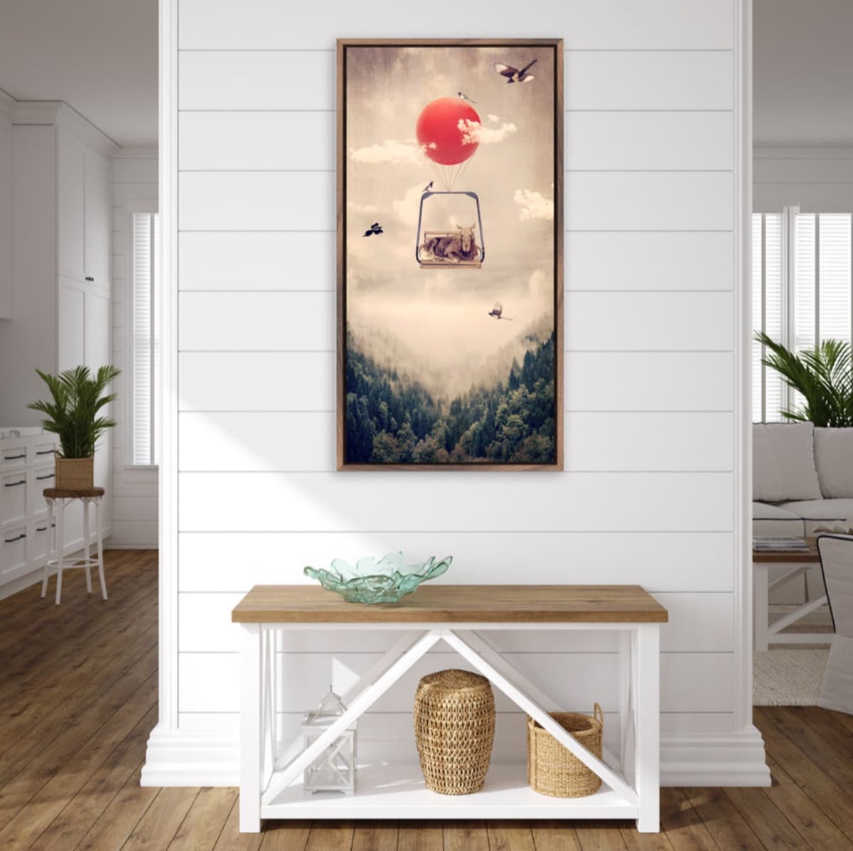 Going Up displayed on a wall