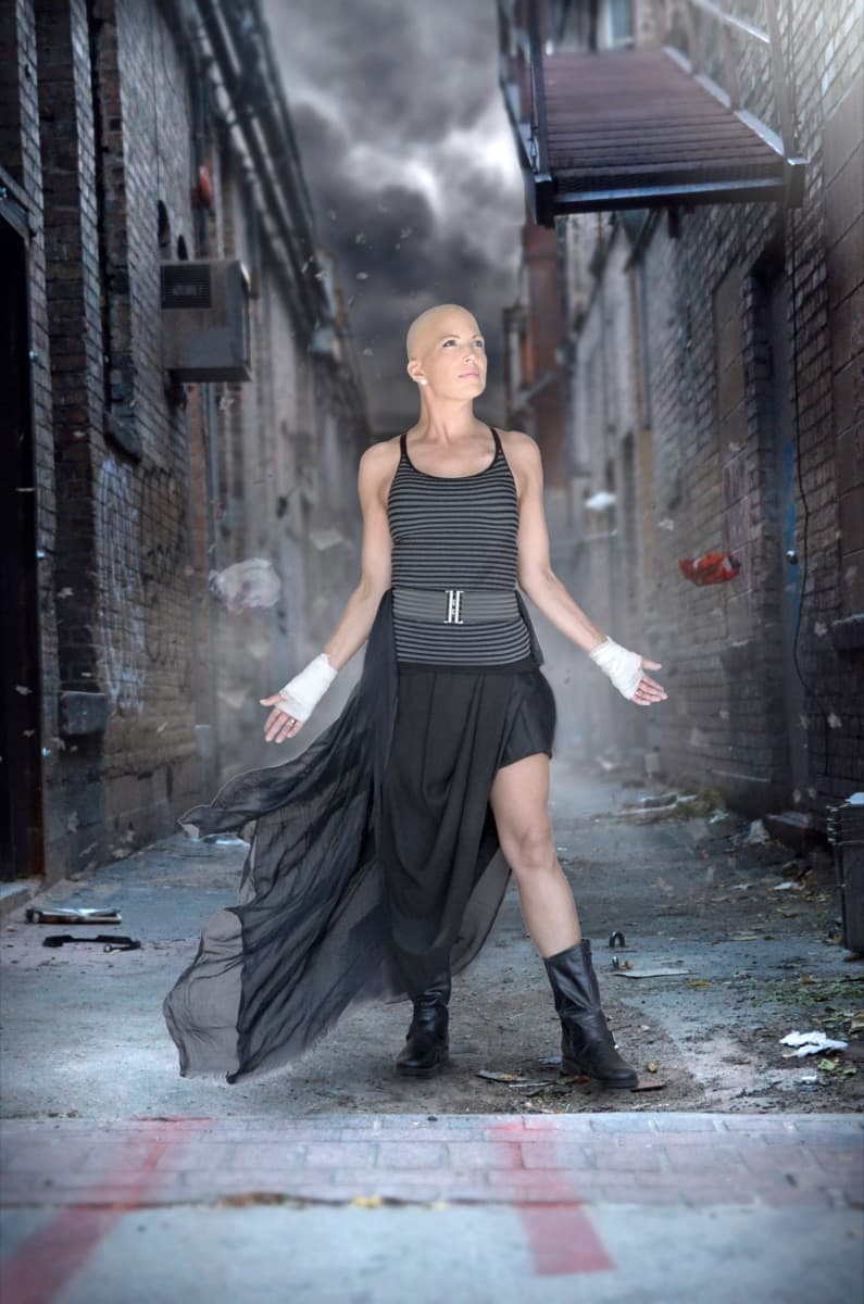 Fight — fine art composite portrait of a breast cancer survivor by Dana Klein for Images of Hope